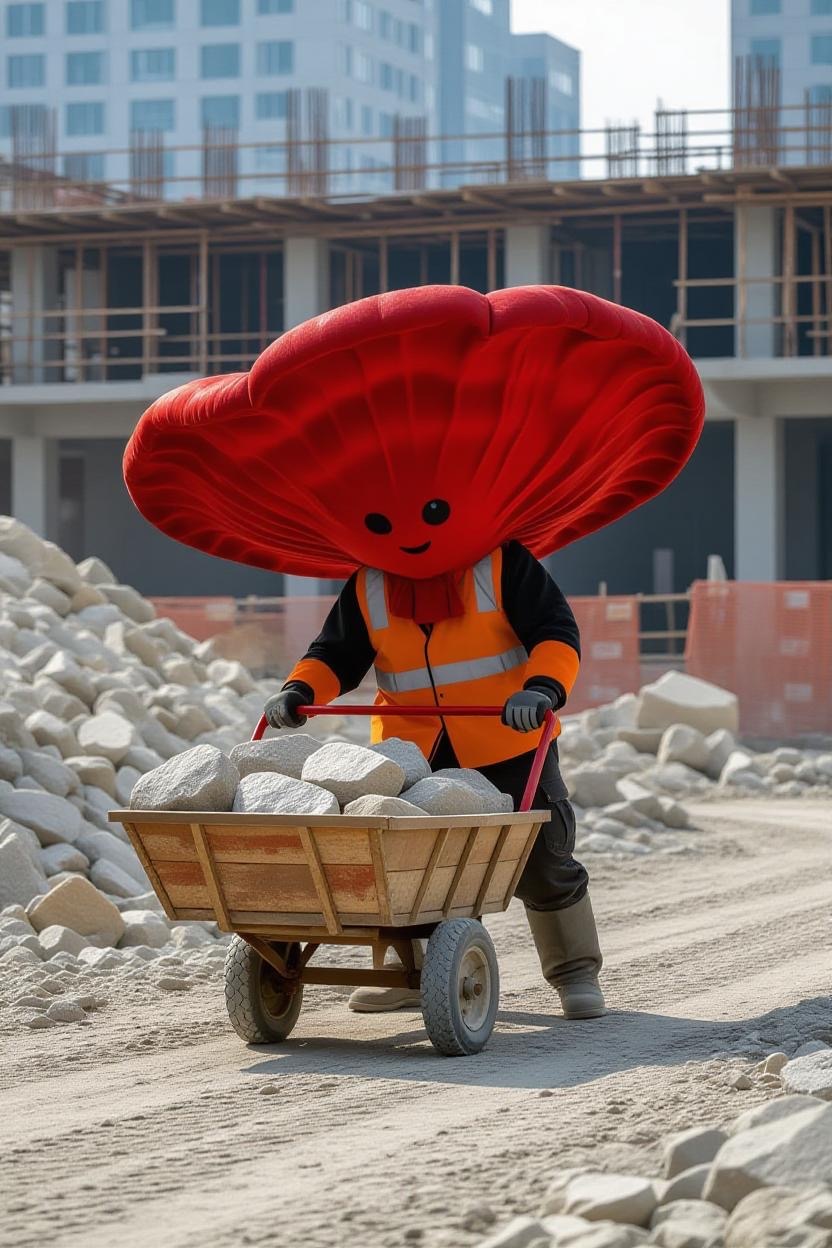 Reishi doing construction work